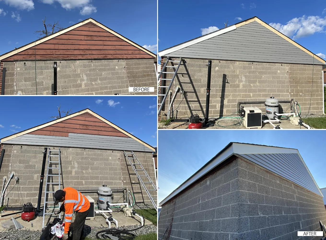 Pool House Siding before and after project photo