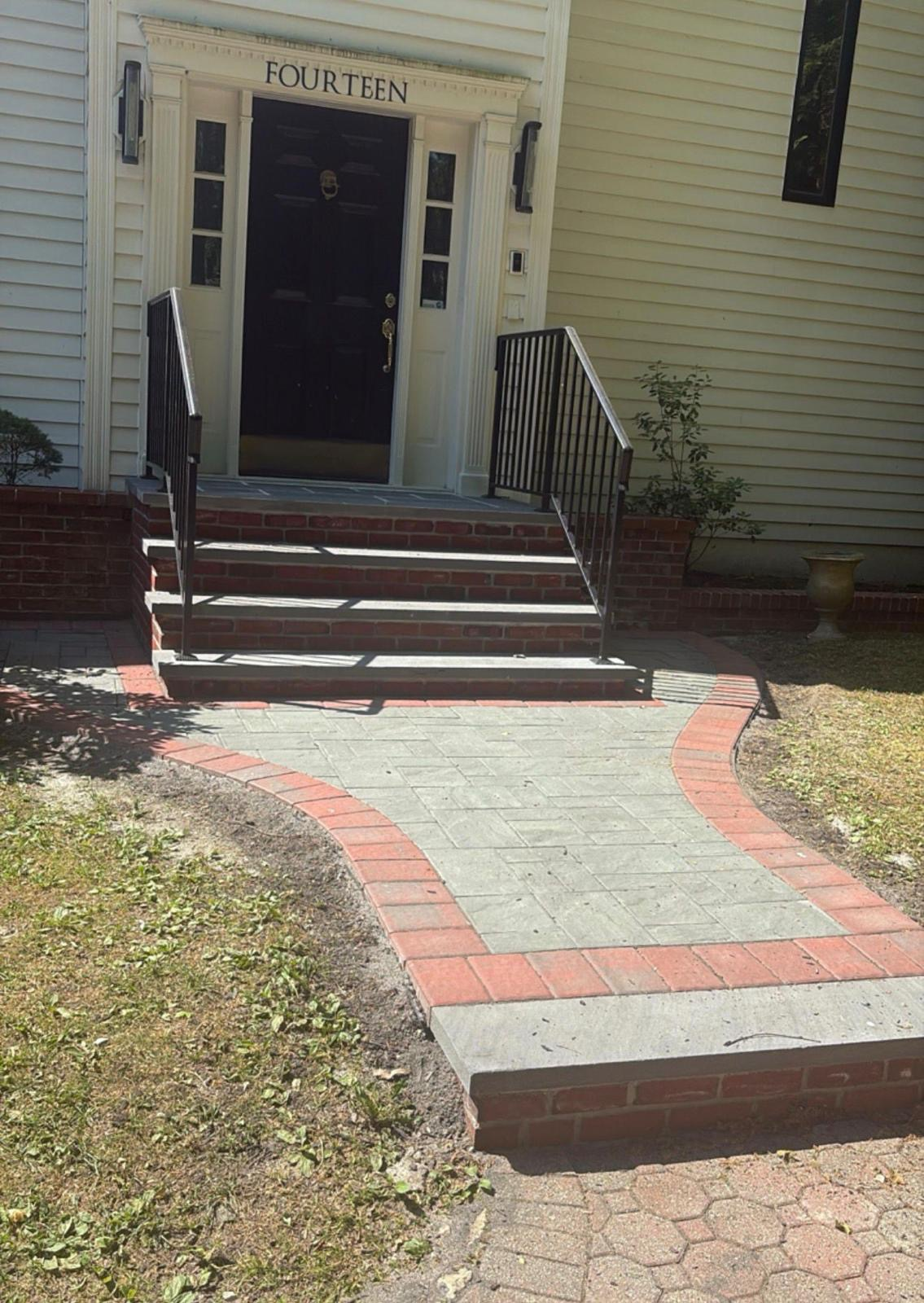 Gray Walk With Red Brick Border — Prestige Home Construction, Morris County, NJ