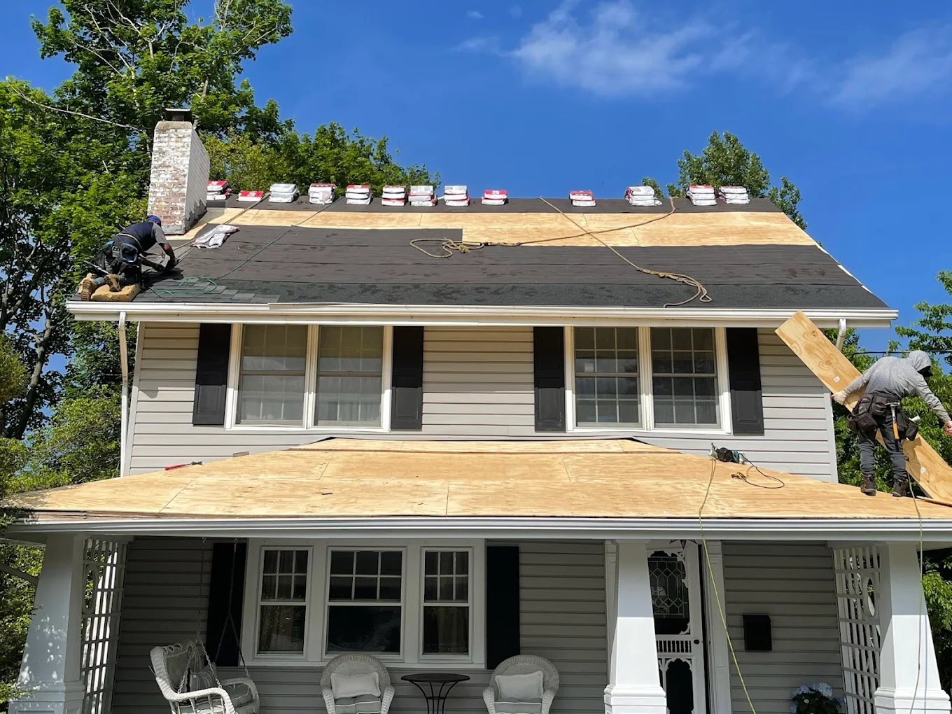 Roof Replacement In Progress — Prestige Home Construction, Burlington County, NJ