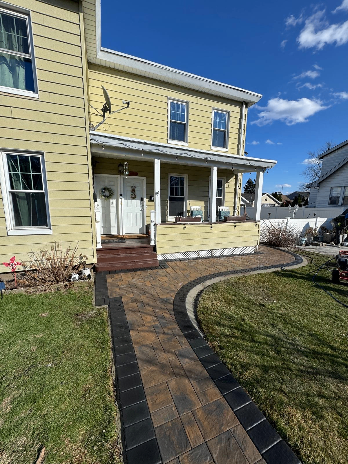 Curved Front Entry Walk — Prestige Home Construction, Bergen County, NJ