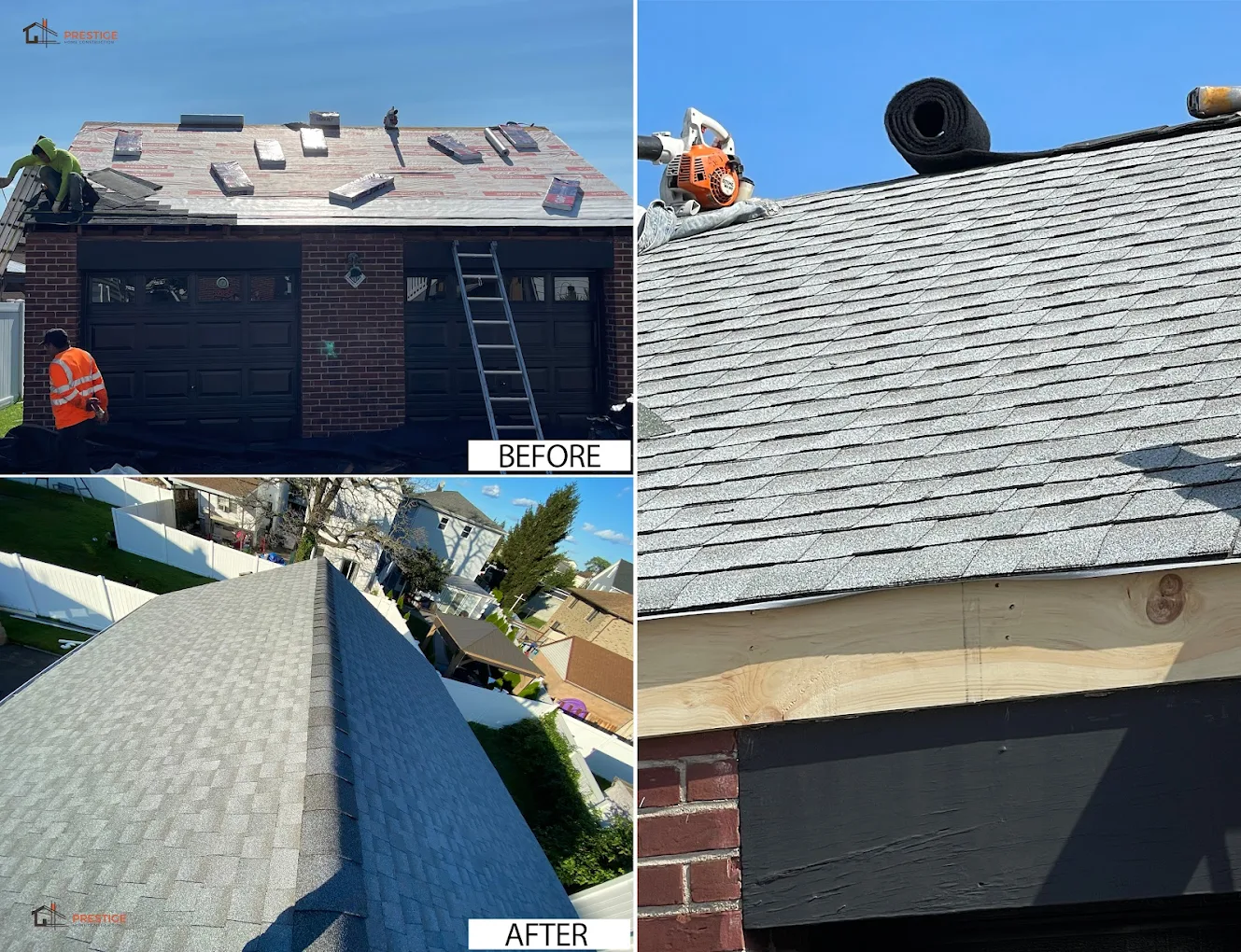 Garage Roof Replacement before and after project photo